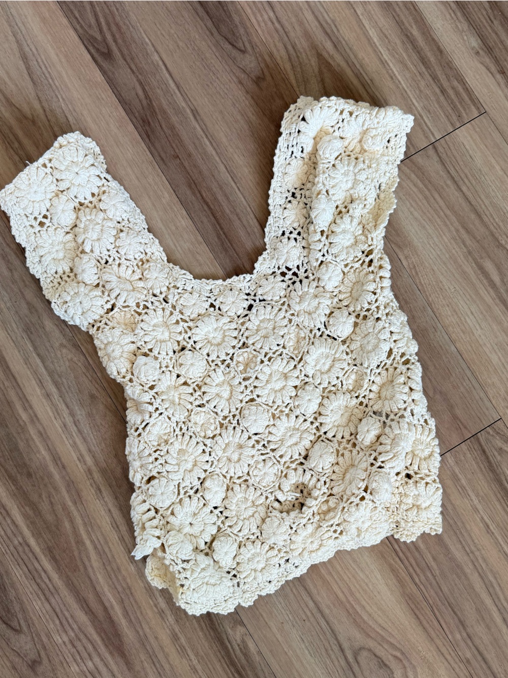 Free People Crochet Shirt - Cream